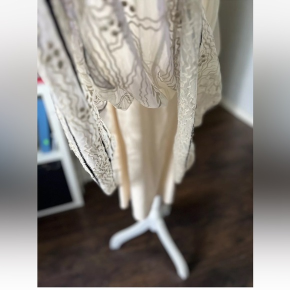 Sundance Women's Mesh  Ivory Lace Embroidered Dress Sleeveless Boho Size 8 - Picture 9 of 12